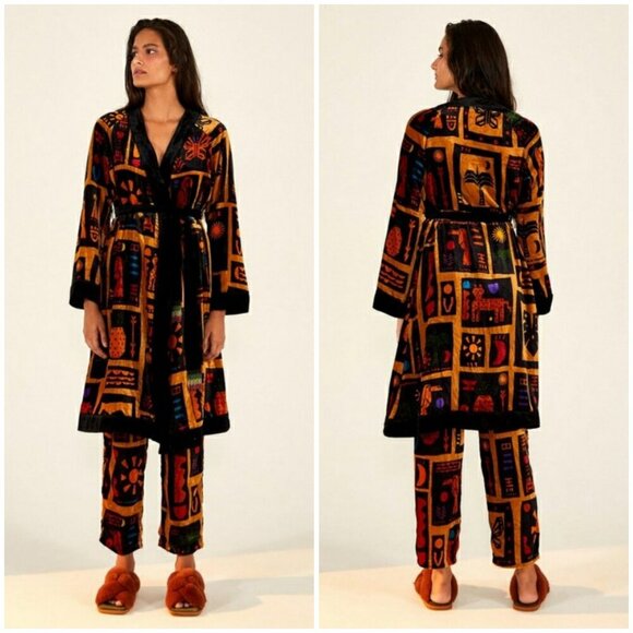 💕FARM RIO💕 Tropical Icons Kimono Robe ~ Tropical Icons Large L NWT - Picture 3 of 15